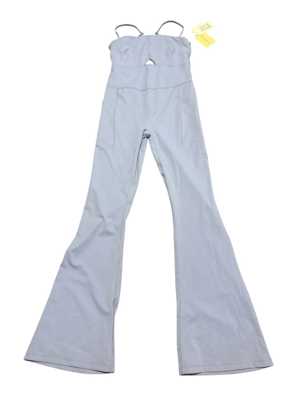 Light Gray Strappy Wide-Leg Jumpsuit
